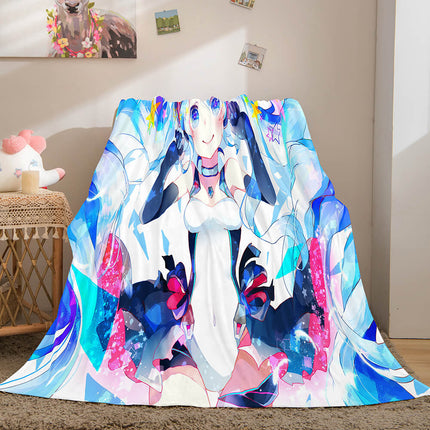 Hatsune Miku Flannel Blanket Cosplay Throw Blanket