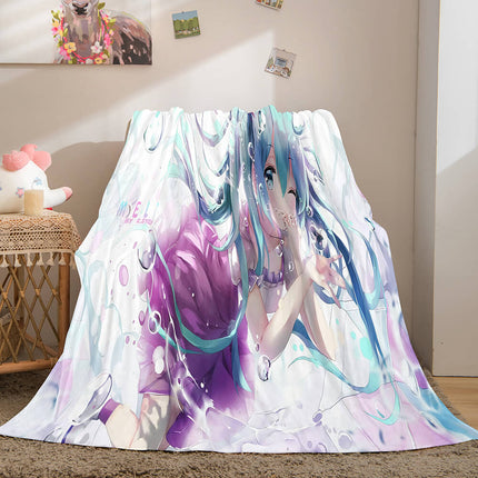 Hatsune Miku Flannel Blanket Cosplay Throw Blanket