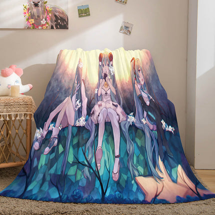 Hatsune Miku Flannel Blanket Cosplay Throw Blanket