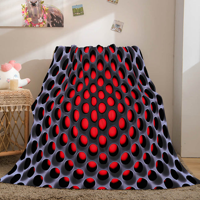 Honeycomb Shape Flannel Fleece Throw Blanket