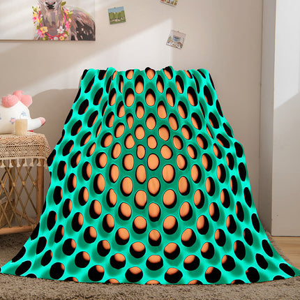 Honeycomb Shape Flannel Fleece Throw Blanket