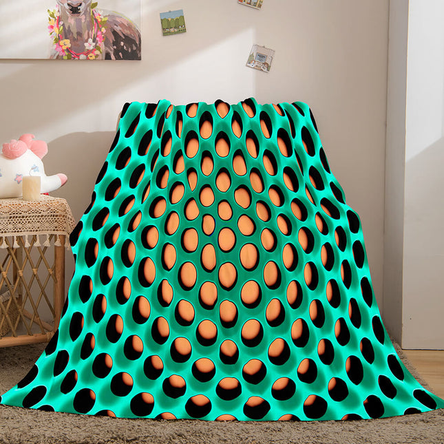 Honeycomb Shape Flannel Fleece Throw Blanket