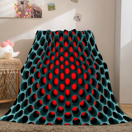 Honeycomb Shape Flannel Fleece Throw Blanket