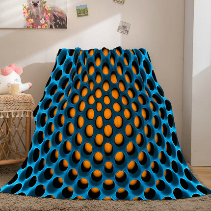 Honeycomb Shape Flannel Fleece Throw Blanket