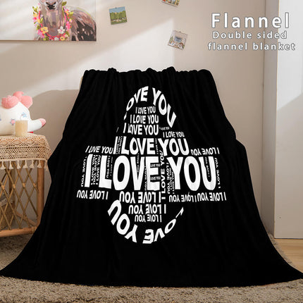 I LOVE You Bed Blanket Soft Flannel Blanket