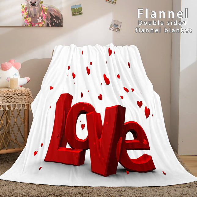 I LOVE You Bed Blanket Soft Flannel Blanket