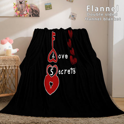 I LOVE You Bed Blanket Soft Flannel Blanket