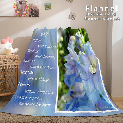 I LOVE You Bed Blanket Soft Flannel Blanket