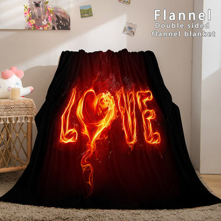 I LOVE You Bed Blanket Soft Flannel Blanket