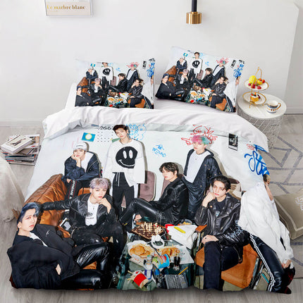 JYP Stray Kids Cosplay Soft Bedding Sets Quilt Covers Without Filler