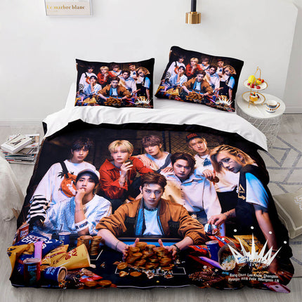 JYP Stray Kids Cosplay Soft Bedding Sets Quilt Covers Without Filler