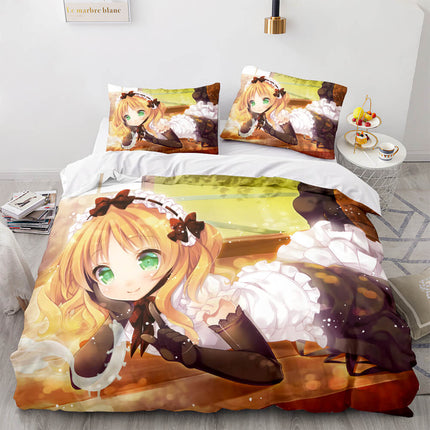 Japan Anime Maid Cosplay Bedding Sets Quilt Covers Without Filler