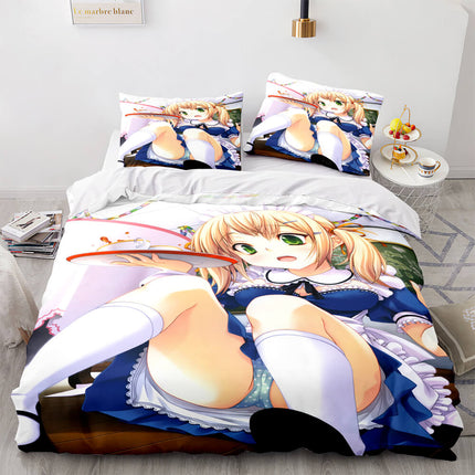 Japan Anime Maid Cosplay Bedding Sets Quilt Covers Without Filler