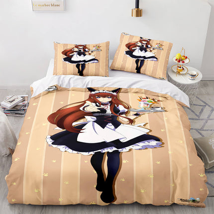 Japan Maid Bedding Set Cosplay Quilt Covers Room Decoration