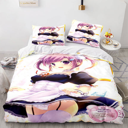 Japan Maid Bedding Set Cosplay Quilt Covers Room Decoration