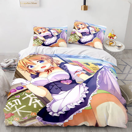 Japan Maid Bedding Set Cosplay Quilt Covers Room Decoration