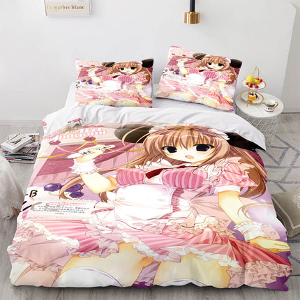 Japan Maid Bedding Set Cosplay Quilt Covers Room Decoration