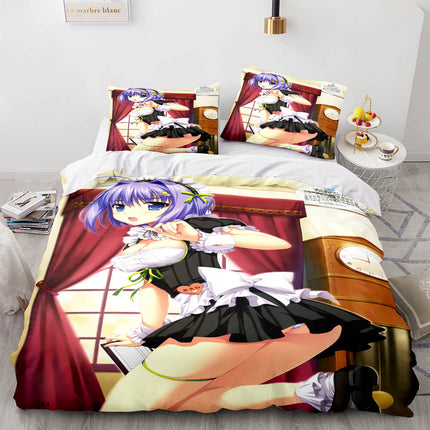 Japan Maid Bedding Set Cosplay Quilt Covers Room Decoration