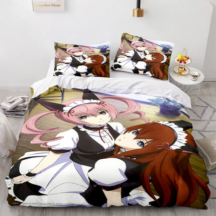 Japan Maid Bedding Set Cosplay Quilt Covers Room Decoration