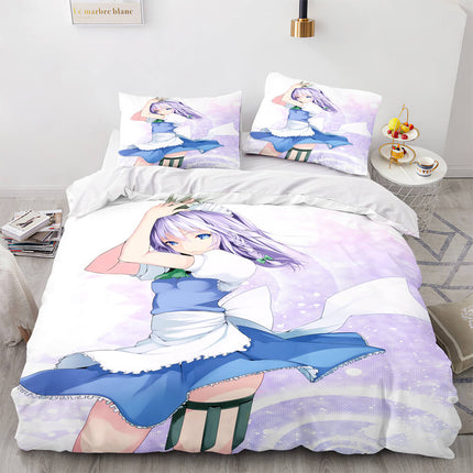 Japan Maid Bedding Set Cosplay Quilt Covers Room Decoration