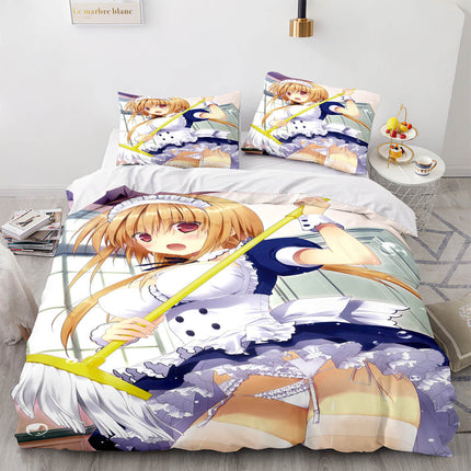 Japan Maid Cute Loli Cosplay Bedding Set Quilt Covers Without Filler
