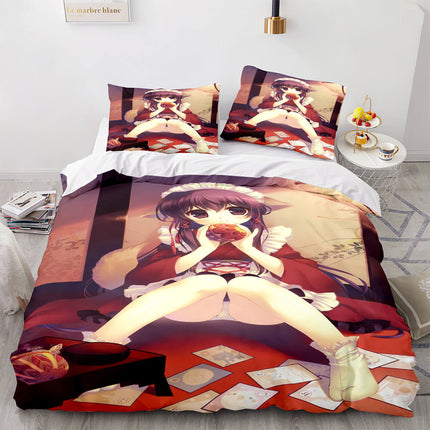 Japan Maid Cute Loli Cosplay Bedding Set Quilt Covers Without Filler