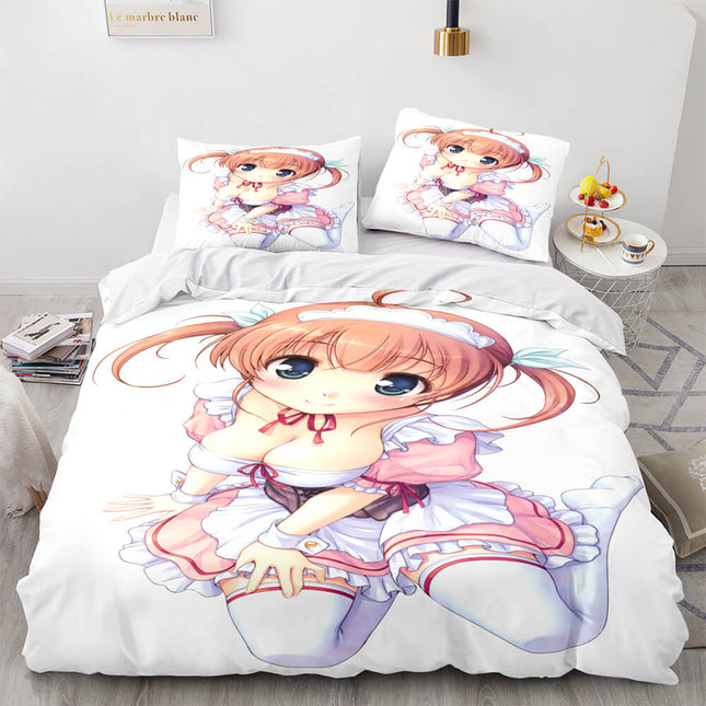 Japan Maid Cute Loli Cosplay Bedding Set Quilt Covers Without Filler