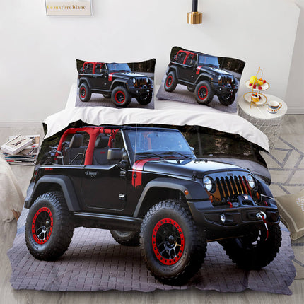 Jeep 4X4 Vehicle Off-Road Adventure Car Bedding Set Quilt Cover