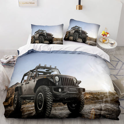Jeep 4X4 Vehicle Off-Road Adventure Car Bedding Set Quilt Cover