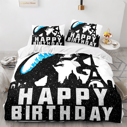 King Kong vs Godzilla Pattern Bedding Set Quilt Covers