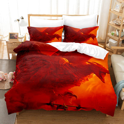 King Kong vs Godzilla Pattern Bedding Set Quilt Covers