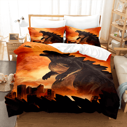 King Kong vs Godzilla Pattern Bedding Set Quilt Covers