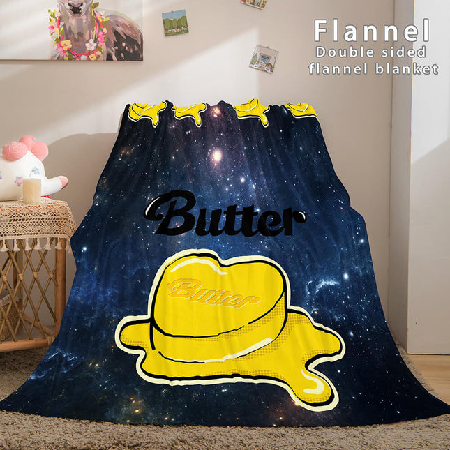 Kpop BTS Butter Bangtan Boys Cosplay Flannel Blanket Bedding Sets