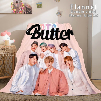 Kpop BTS Butter Bangtan Boys Cosplay Flannel Blanket