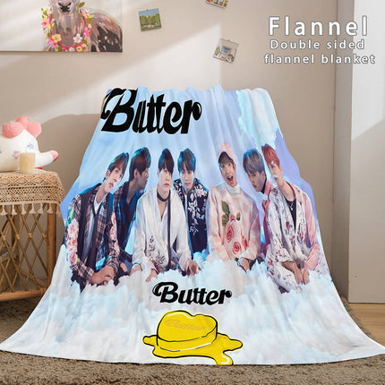 Kpop BTS Butter Bangtan Boys Cosplay Flannel Blanket