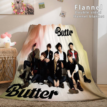 Kpop BTS Butter Bangtan Boys Cosplay Flannel Blanket