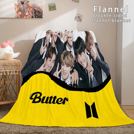 Kpop BTS Butter Bangtan Boys Cosplay Flannel Blanket