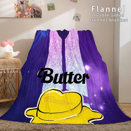 BTS Butter Bangtan Boys Flannel Fleece Blanket