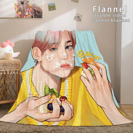 BTS Butter Bangtan Boys Flannel Fleece Blanket