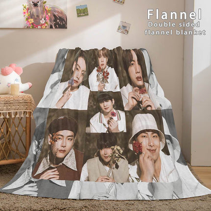BTS Butter Bangtan Boys Flannel Fleece Blanket