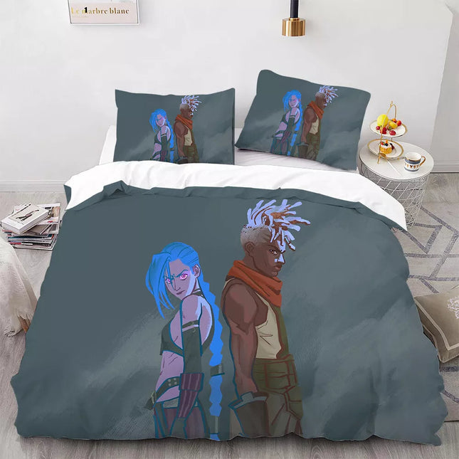 LOL Arcane Season 2 Bedding Set Pattern Quilt Cover Without Filler