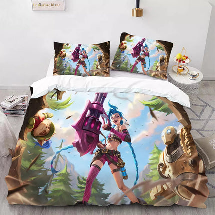 LOL Arcane Season 2 Bedding Set Pattern Quilt Cover Without Filler