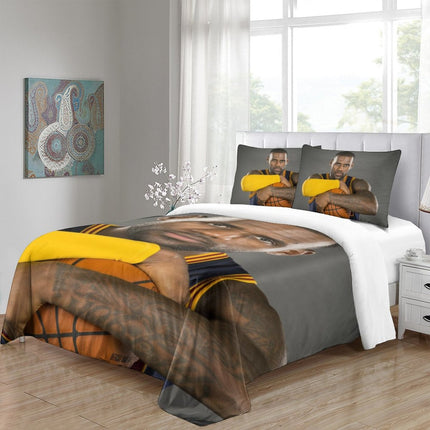 Lakers LeBron Raymone James Bedding Set Pattern Quilt Duvet Cover