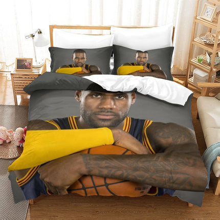 Lakers LeBron Raymone James Bedding Set Pattern Quilt Duvet Cover