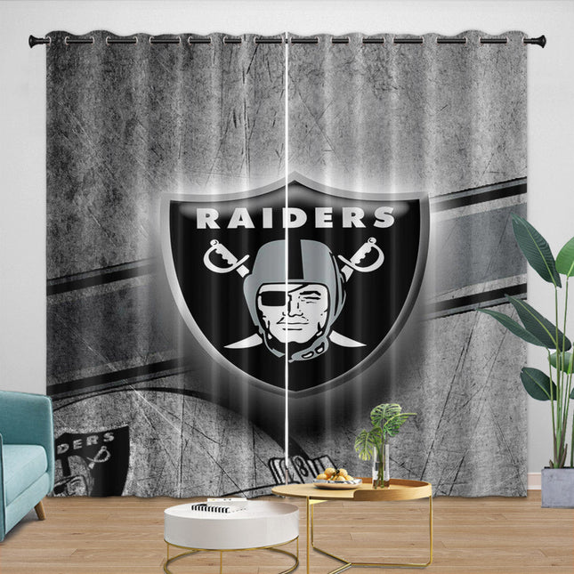 Las Vegas Raiders Curtains Blackout Window Drapes Room Decoration
