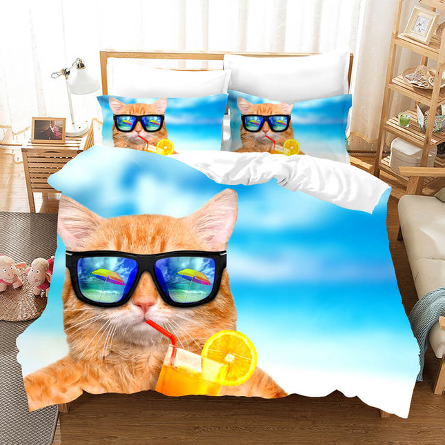 Lovely Animal Pet Cats Bedding Set Quilt Covers Without Filler