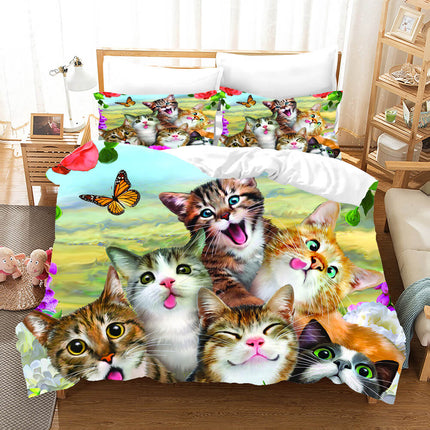Lovely Animal Pet Cats Bedding Set Quilt Covers Without Filler