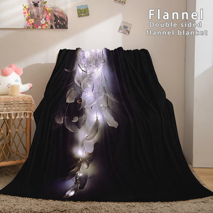 Magical Dream Catcher Flannel Fleece Reversible Sherpa Throw Blanket