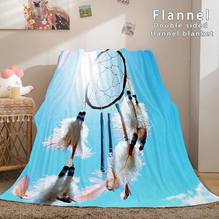 Magical Dream Catcher Flannel Fleece Reversible Sherpa Throw Blanket