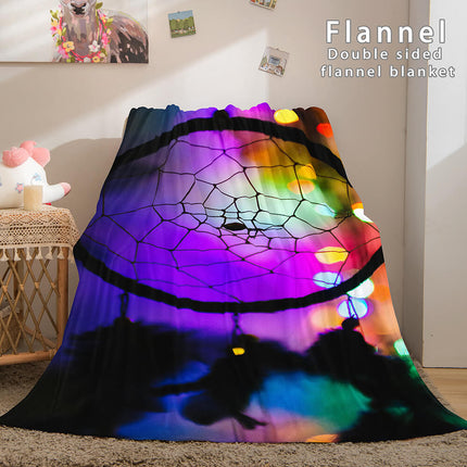 Magical Dream Catcher Flannel Fleece Reversible Sherpa Throw Blanket